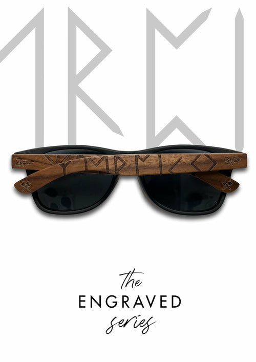 yewood „Runr“ – Gravierte Holzsonnenbrille | Nordhort Valhalla │ Odins-Line
